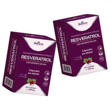 Imagem de Resveratrol Semente Uva 120 Cápsulas 2 x 60 cápsulas Supraervas