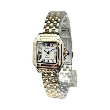 Imagem de Relógio De Pulso Feminino De Quartzo Em Aço Inoxidável Dourado Luxuoso