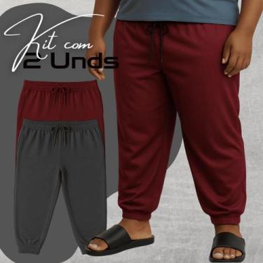Imagem de Kit 2 Calças Pijama Masculina Plus Size Extra Grande Dry Fit Ultra Lev