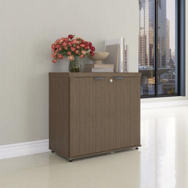 Imagem de Armário Baixo para Escritório Pe40 com 2 Portas Pivotantes Walnut