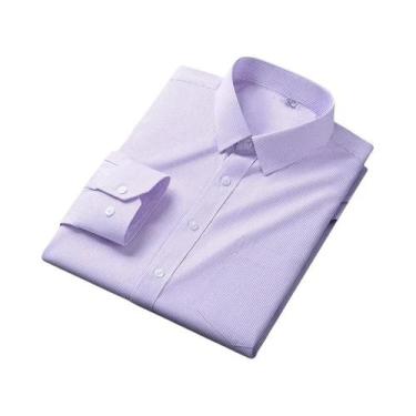 Imagem de Camisa Social Masculina Branca De Manga Longa Confortável, Corte Padrã