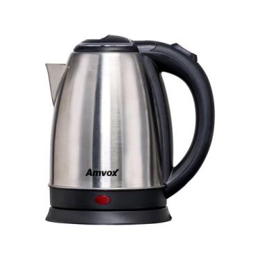 Imagem de Chaleira Elétrica Amvox AKL 0150 Prata e Preta 1,8L 000259001, Inox e 