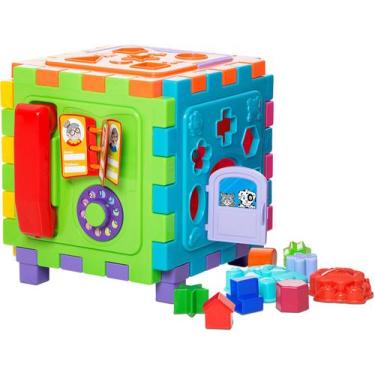 Imagem de Cubo Didático Grande Para Bebês Educativo com Telefone - Mercotoys 