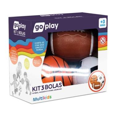 Imagem de Kit Com 3 bolas Infantil Go Play Multikids - BR2322, Multicolor