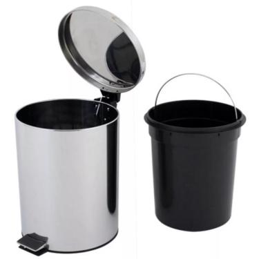 Imagem de Lixeira Inox 12l Luxo Com Tampa E Pedal – Cesto Grande Para Cozinha, Banheiro E Escritório