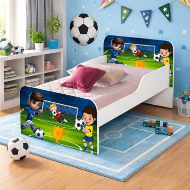 Imagem de Cama Infantil Meninos com Colchão - Dullar Móveis, Futebol