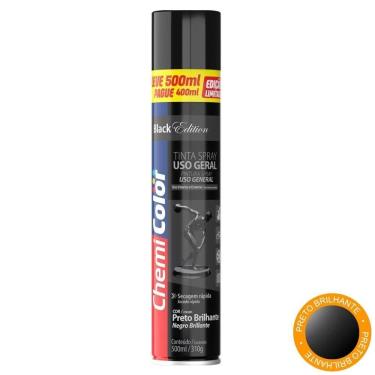 Imagem de Tinta Spray Chemicolor Uso Geral Preto Brilhante 500Ml