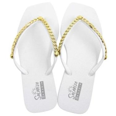 Imagem de Chinelo Ramarim Casual Bico Quadrado com Aplique de Corrente Feminino-Feminino
