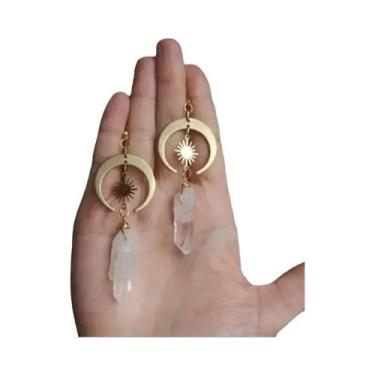 Imagem de Brincos Longos De Estrela E Lua Boêmios Para Mulheres, Joias De Festa,