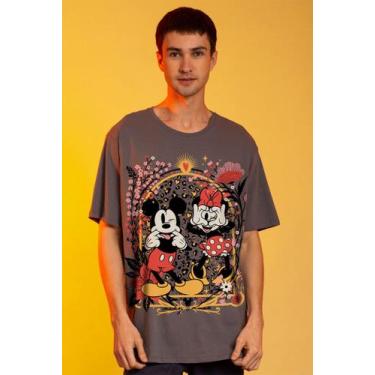 Imagem de Camiseta Disney Mickey e Minnie Flowers - Piticas, G1, Chumbo, Unissex