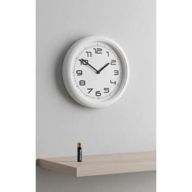Imagem de 2x Relógio Parede Moderno Branco 24cm Decora Sala Cozinha - Congratula