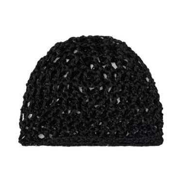 Imagem de Touca De Crochê Em Rede Preta Para Dormir, Uso Diário, Minimalista, Re