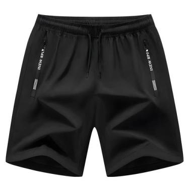 Imagem de Shorts Masculinos Pretos De Secagem Rápida E Respiráveis Para Academia