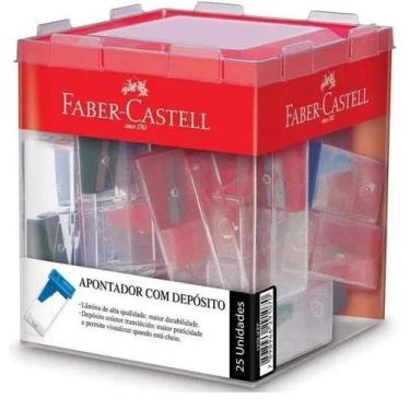 Imagem de Apontador Com Deposito Faber Castell 4 Cores CXA c/ 25 Unidades