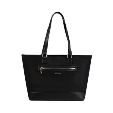 Imagem de Bolsa de Ombro Feminina Tote Nylon Premium Preta - Bagaggio, U, Preto