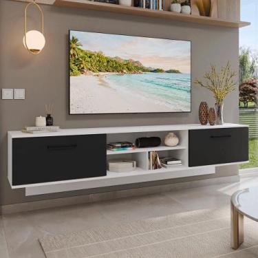 Imagem de Rack Suspenso para TV até 80 Polegadas 218 cm 2 Portas Branco/Preto Ag