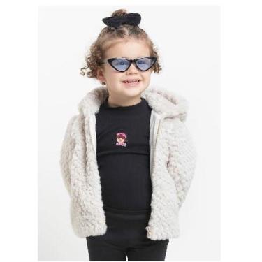 Imagem de Casaco Jaqueta Luxo Menina Dupla Forrada Pelo Capuz B8878 - LESSA KIDS