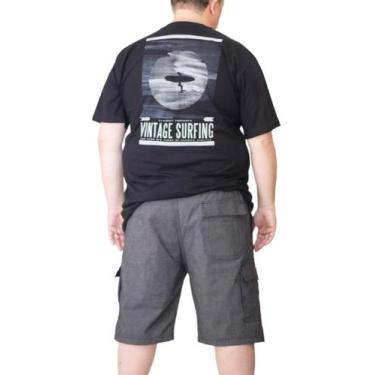 Imagem de Bermuda sarja plus size elastano cargo masculina slagbaai, Preto, 6 G
