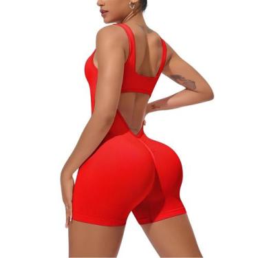 Imagem de Macaquinho Fitness Canelado Treino Academia Yoga Corrida Cores M361 - 