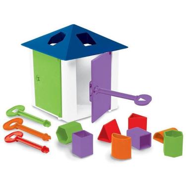 Imagem de Brinquedo Educativo Casa das Chaves com Formas Geométricas Encaixe e Destrancar Portas Estrela