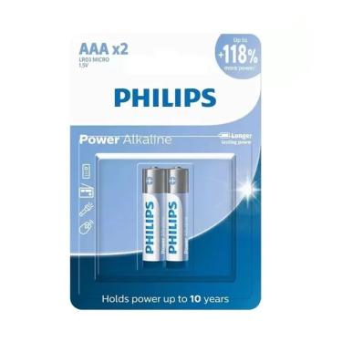 Imagem de Pilha Alcalina Philips AAA Palito com 2 Unidades para Uso Geral em Cartela