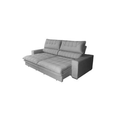 Imagem de Sofá Mustang 3 Lugares Retrátil e Reclinável 230CM Cinza Hellen Estofados e Colchões