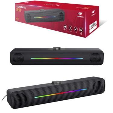 Imagem de Soundbar 2.0 6W Conexao P2 Madeira Preto SB-50BK Usb C3Tech