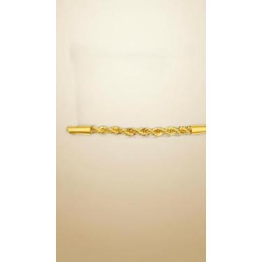 Imagem de Pulseira Cordão Baiano Banhada Ouro 18k 17+5cm - Congratulations Store