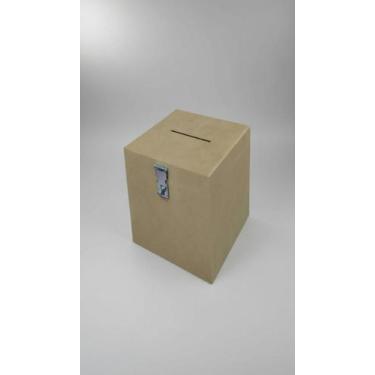 Imagem de Urna Cofre MDF com Fecho Cadeado 19x19x22cm - Congratulations Store