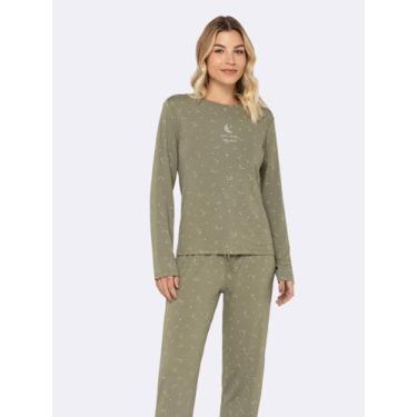Imagem de Pijama Manga Longa Starlit - Veggi, Verde, G, Feminino