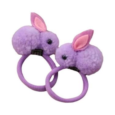 Imagem de Elásticos De Cabelo Com Orelhas De Coelho Peludas Para Meninas, 2 Peça