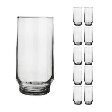 Jogo Kit 12 Copos Altos 300ML em Vidro Grosso Long Drink - Desconto no Preço