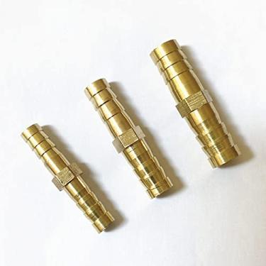 Imagem de Adaptador de conector de acoplamento reto de latão de 2 vias farpado Mangueira Barb 4mm 5mm 6mm 8mm 10mm 12mm 14mm 16mm 19mm 25mm, 10mm OD Comprimento 46mm