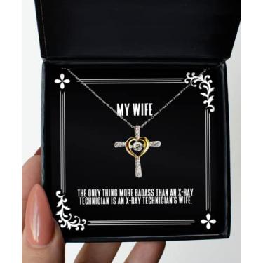 Imagem de Presentes motivacionais para esposas, The Only Thing More Badass Than An X-Ray Technician is Inappropriate Cross Dancing Necklace for Wife from Husband