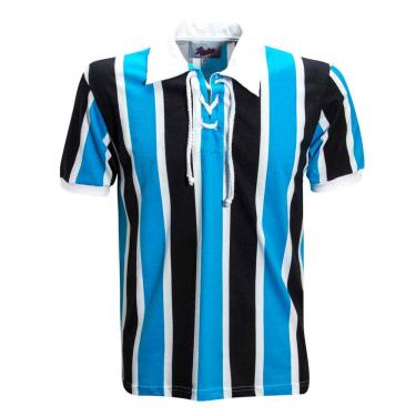 Imagem de Camisa Liga Retrô Listrado 4 Corda Azul, Branco e Preto