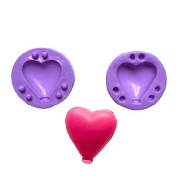 Imagem de Confeitaria dos moldes, F724 MOLDE DE SILICONE BALÃO BEXIGA CORAÇÃO CONFEITARIA ARTESANATO