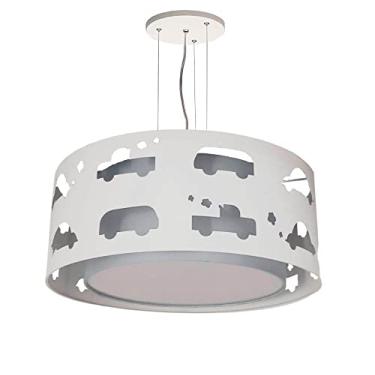 Imagem de Lustre Infantil Pendente Recorte Carrinhos 50x16 Cinza
