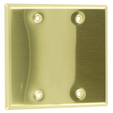 Imagem de Leviton 81025-PB Placa de parede em branco, suporte de caixa, latão polido