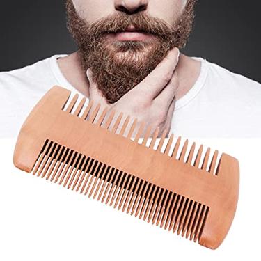 Imagem de Pente para bigode, material de madeira composta, pente para barba dupla face sem estática para barba para bigodes