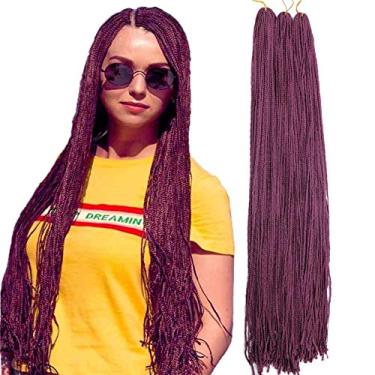 Imagem de Mayloss Tranças Zizi sintéticas pré-trançadas longas micro 3X, 10 pacotes/lote 28 polegada 50 g/pacote 613 # cor fina pequena caixa trança cabelo trançado sintético Kanekalon extensão de cabelo trançado (99J)