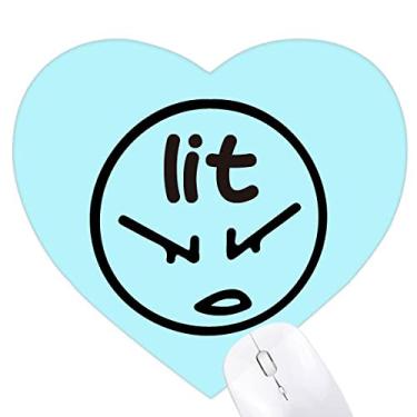 Imagem de Irritated Anger Angry Naive Mousepad de coração infantil tapete de borracha para escritório