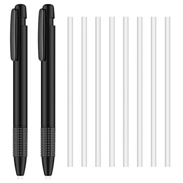 Imagem de 2 pacotes de borracha e recarga, borracha redonda estilo caneta de 3,8 mm com recarga mecânica retrátil, borracha de arte para desenhar artistas, estudantes, professores, adultos, crianças, escritório, escola, casa