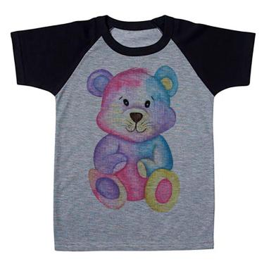 Imagem de Camiseta Infantil Raglan Urso Ursino Tie Dye