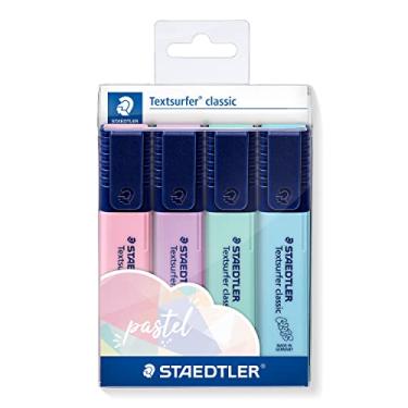 Imagem de STAEDTLER Marca Texto Textsurfer Kit com 4 Cores Sortidas (Pastel) - 364 CWP4PA - Ponta Chanfrada, Tecnologia Dry Safe, Alta Durabilidade e Cor Intensa – Marcador de Texto Para Sublinhar e Destacar
