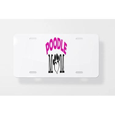 Imagem de Capa para placa de carro Mom Poodle – Capa para placa de carro – Capa para placa de carro 15 x 30 cm