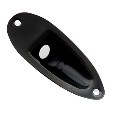 Imagem de Musiclily Pro 10mm Canoa Jack Plate de Aço Placa de Jack para Guitarra tipo Strat,Preto