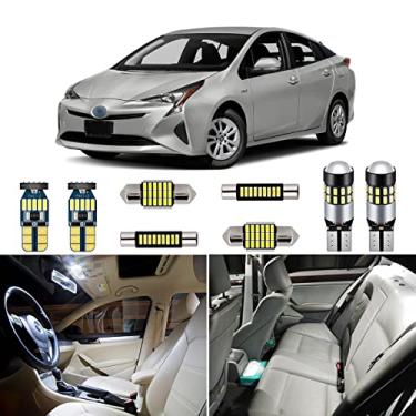 Imagem de AUTOGINE Kit de 8 peças de luzes LED interiores brancas para Toyota Prius 2016 2017 2018 2019 Super Brilhante 6000K LED Interior Lâmpadas Pacote + Ferramenta de instalação