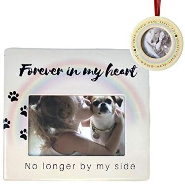 Imagem de BANBERRY DESIGNS Pet Memorial Frame and Ornament - No Longer by My Side Forever in My Heart Loving Saying - Loss of a Dog or Cat Gift Set
