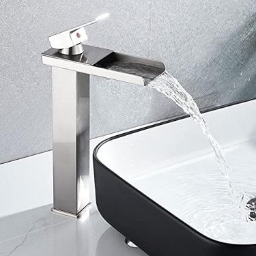 Imagem de Cachoeira preta bacia mais alta lavatório armário de banheiro torneira do banheiro tinta preta torneira de furo único, níquel, alto B, China