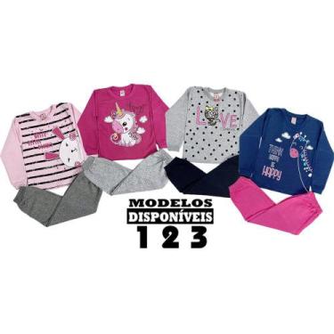Imagem de Conjuntos Infantil De Inverno 3 Blusas Sem Capuz Moletom + 3 Calças Mo